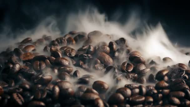 Pile Coffee Beans Roasting — Stock Video
