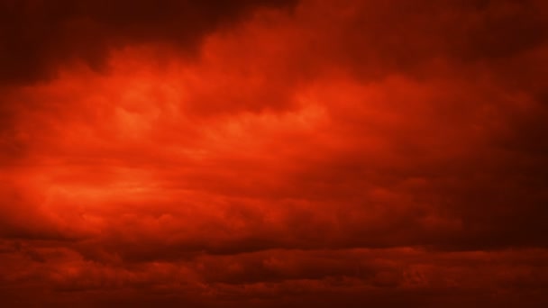 Stormachtige Red Sky Mars Met Lightning — Stockvideo