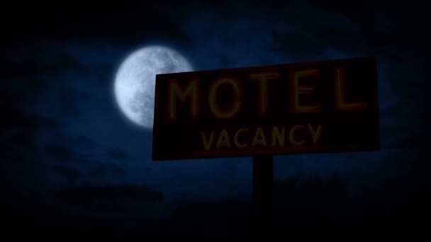 Πανσέληνος Πίσω Από Motel — Αρχείο Βίντεο