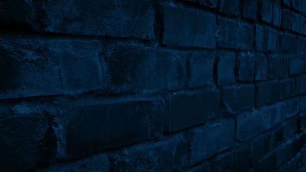 Ziegelmauer Bei Nacht Beweglicher Schuss — Stockvideo