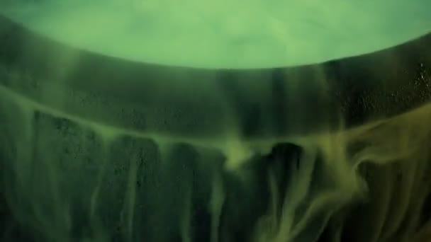 Witches Cauldron Smoking Green Closeup — Stock Video
