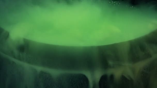 Pan Boiling Μάγισσες Cauldron — Αρχείο Βίντεο