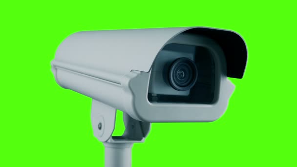 Cctv Kamera Felvevő Világoszöld Képernyővel — Stock videók