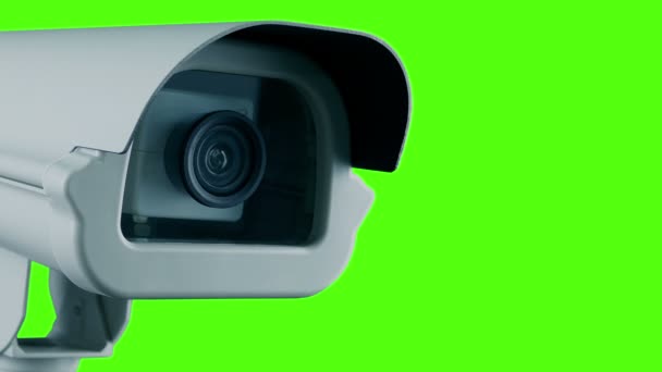 Nagrywanie Cctv Camera Zbliżenie Greenscreen — Wideo stockowe