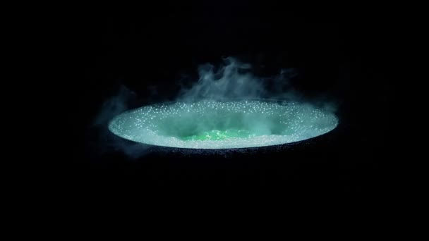 Toxic Waste Bubbling Isolated Black Compositing Element — Stock Video