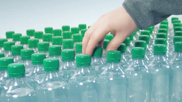 Збирання Пляшки Води Столу Спорт Концепція Здоров — стокове відео