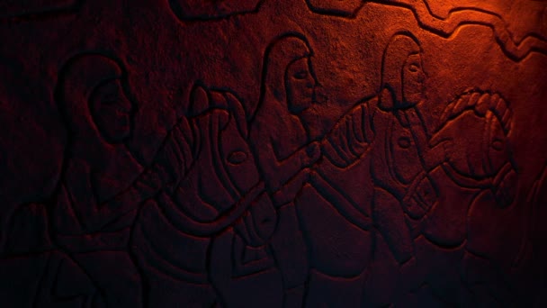 中古时代的火光人墙艺术 — 图库视频影像