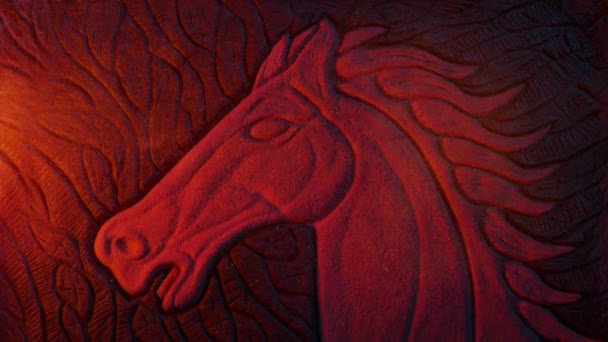 Red War Horse Lit Grobowcu Kurzu — Wideo stockowe