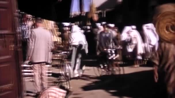 Busy Market Middle Eastern Country Vintage 8Mm — Stock Video