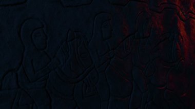 At sırtında Orta Çağ Duvarı Sanatı İnsanları