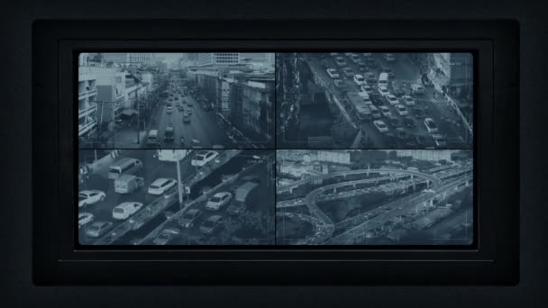 尖沙咀城市道闭路电视监测器 — 图库视频影像
