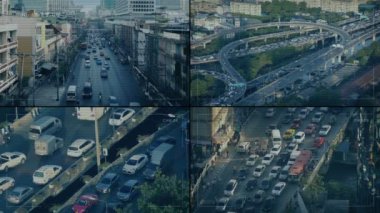 Yoğun Şehir Yolları CCTV Ekranı