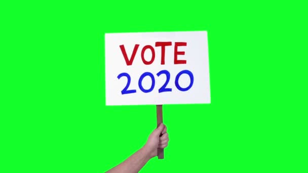 Znaki Wyborcze 2020 Wstrzymane Ręcznie — Wideo stockowe