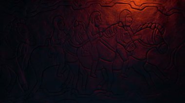 At sırtında haberciler Orta Çağ Duvar Sanatı