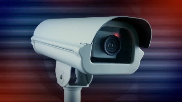 Cctv Kamera Med Polisljus Sammanfattning — Stockvideo