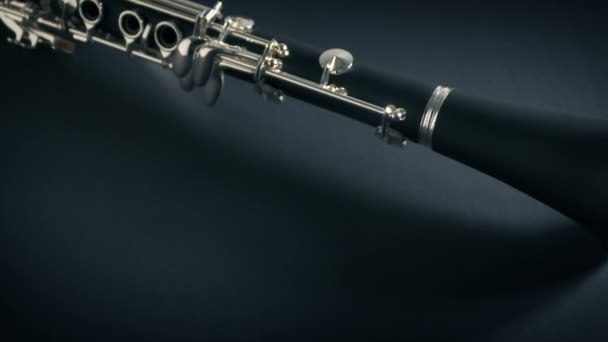 Clarinete Viento Instrumento Negro — Vídeos de Stock