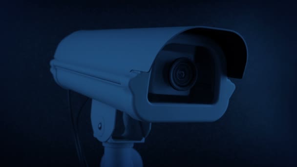 Kamera Zeichnet Nachts Sicherheitskonzept Auf — Stockvideo