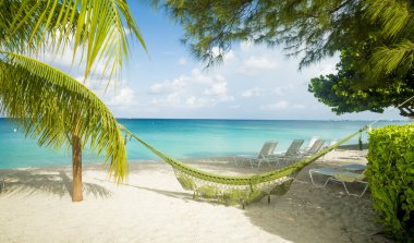 Hammock on Seven Mile Beach on Grand Cayman, Cayman Islands clipart