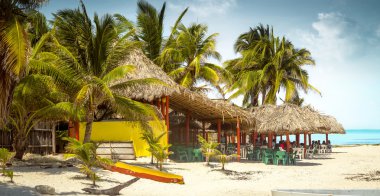 Tropical bar on a beach on Cozumel island, Mexico clipart