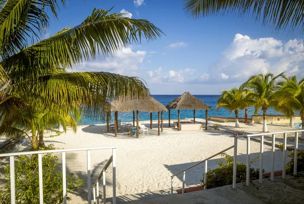 Piaszczysta plaża na wyspie Cozumel, Quintana Roo, Meksyk — Zdjęcie stockowe