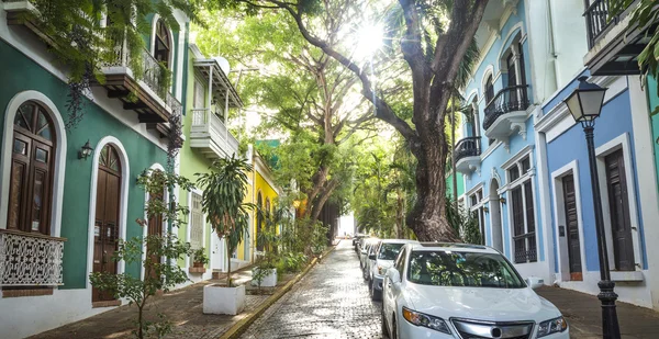 Photo panoramique de la rue Old San Juan à Porto Rico — Photo