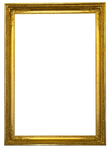 Декоративна антикварна золота рамка ізольована на білому тлі — стокове фото