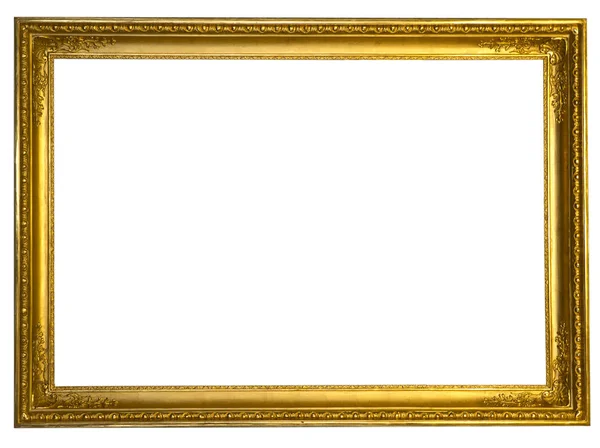 Marco dorado antiguo decorativo aislado sobre fondo blanco — Foto de Stock