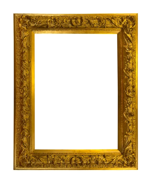 Mooie gouden antieke frame geïsoleerd op witte achtergrond — Stockfoto