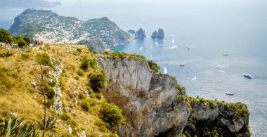 Panorama of Capri Island from Mount Solaro, Italy clipart