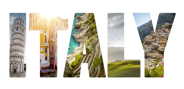 Collage of major Italian travel destinations — Stock Photo, Image