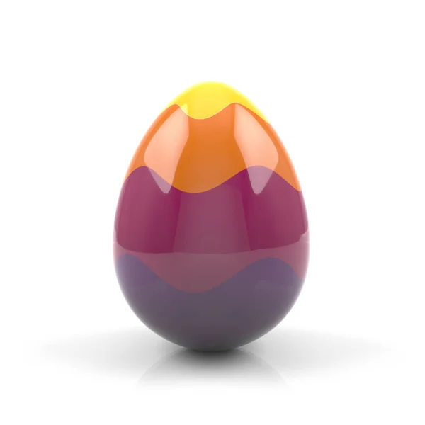 Colorful Easter egg isolated on white background - 3D rendering — Stock Photo, Image