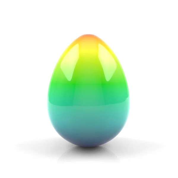 Разноцветное пасхальное яйцо на белом фоне - 3D рендеринг — стоковое фото