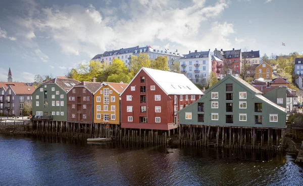 Altstadtpanorama in tronheim, Norwegen — Stockfoto