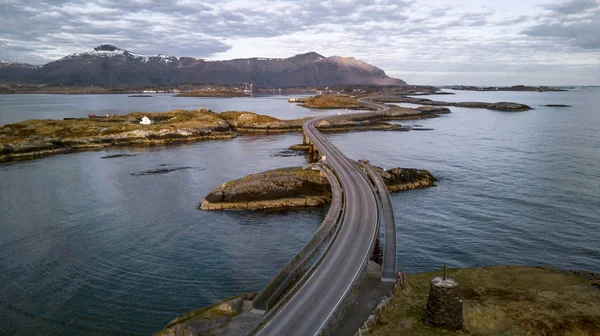 Luftaufnahme der Atlantikstraße in Norwegen — Stockfoto