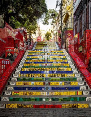 Escadaria Selaron - stairway in Lapa district in Rio de Janeiro, clipart