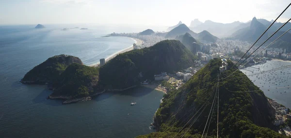 Rio de Janeiro dan Sugarloaf dağ, Brazi hava Panoraması — Stok fotoğraf