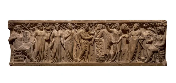 Starověké Řecko basreliéf ukazuje scénu se ženami — Stock fotografie