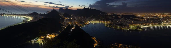 Panorama Notturno Della Città Rio Janeiro Brasile — Foto Stock