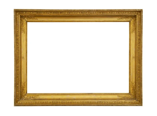 Антикварна Золота Рамка Ізольована Білому Тлі — стокове фото