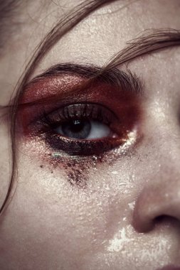 Renkli göz makyaj portre.