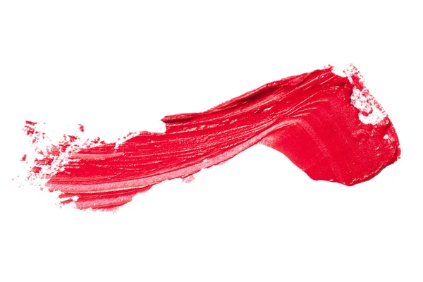 Mooie verzadigde rode lippenstift op witte achtergrond. — Stockfoto