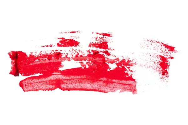 Beautiful beyaz zemin üzerine kırmızı ruj doymuş. — Stok fotoğraf