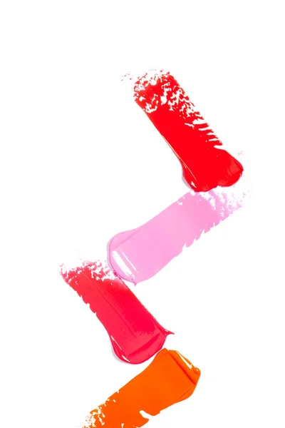 Ein Muster aus rotem und rosa Lippenstift. — Stockfoto