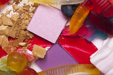 Reklam için güzel makyaj Üstten Görünüm