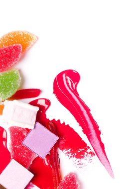 Reklam için güzel makyaj Üstten Görünüm