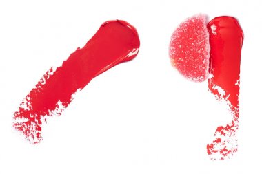 Beyaz zemin üzerine kırmızı klasik ruj