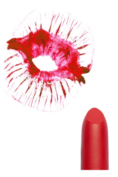 Vrouwen rode lippenstift close-up — Stockfoto