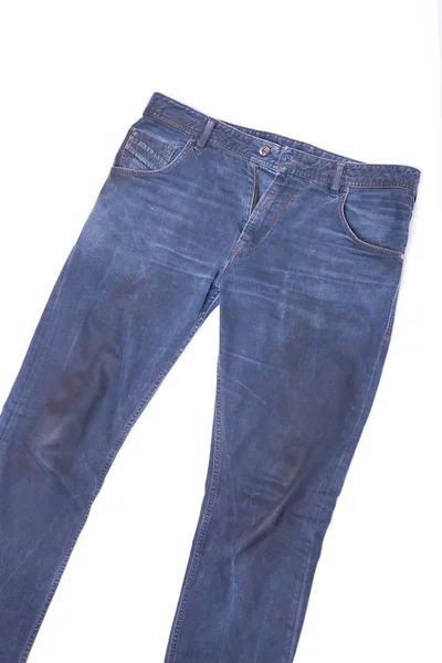 Blaue stylische Jeans auf dem Hintergrund — Stockfoto