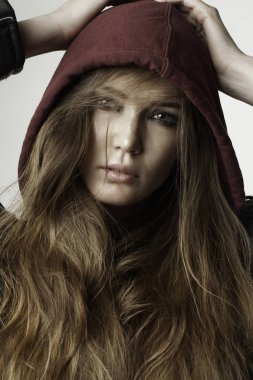 Deri ceket Studio seksi kız