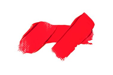 Beyaz arka planda kırmızı ruj izi..